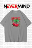 Nevermind Unisex Cherries Baskılı Oversize Tişört