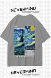 Unisex Van Gogh Baskılı Oversize Tshirt