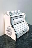 NEW BREAD BOX-YENİ EKMEKLİK, HAVLU PEÇETELİK(SAKLAMA GÖZLÜ), BAHARATLIK RAFI, DEKORATİF YAZILI