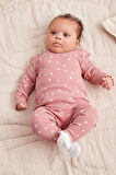 Next Baby % 100 Pamuklu Pink Green 3’lü Alt Üst Takım