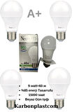 Nextled 9w-60w** 800 Lumen 6500K Beyaz Işık E27 Duy 6'lı