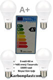 Nextled 9w-60w** 800 Lumen 6500K Beyaz Işık E27 Duy 12'li