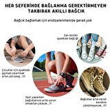 Paslanmaz Metal, Manyetikli, Elastik, Tak-bırak Akıllı, Bağlanmayan Ayakkabı Bağcığı, Beyaz Bağcıklı