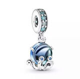Gümüş s925 Damgalı Sevimli Ahtapot Sallantılı Charm