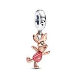 Gümüş s925 Damgalı Disney Winnie the Pooh Piglet Sallantılı Charm