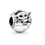 Gümüş s925 Damgalı Star Wars Grogu - Baby Yoda & Beşik Charm