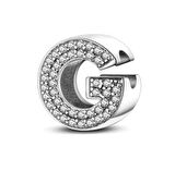 Gümüş s925 Damgalı G Harfi Zirkon Taşlı Charm