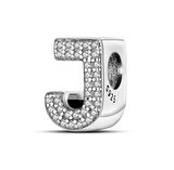 Gümüş s925 Damgalı J Harfi Zirkon Taşlı Charm