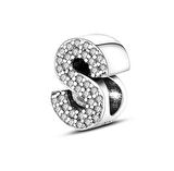 Gümüş s925 Damgalı S Harfi Zirkon Taşlı Charm