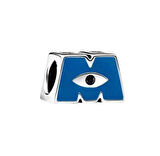 Gümüş s925 Damgalı Disney Pixar Sevimli Canavarlar M Logo Charm