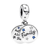 Gümüş s925 Damgalı Aile Sevgisi Çift Sallantılı Charm