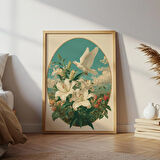 Beyaz Güvercin ve Zambaklar: Grandmillennial Cottagecore Duvar Sanatı (& Dosyalar Dahil)