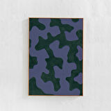 Bulmaca: Büyük Soyut Resim, Mavi ve Zümrüt Yeşili Duvar Sanatı. Çağdaş Sanat Posteri