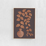 Vazoda Bitki Sanatı: Oturma odası veya yurt odası için özgün eklektik sanat. Sıcak toprak tonlarında modern estetik sanat.