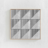 Siyah Beyaz, Geometrik Duvar Sanatı, Orta Modern Geometrik Sanat Eseri