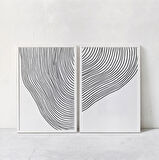 Siyah Beyaz Soyut Sanat 2'li Set