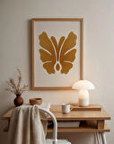 Yanık Turuncu Soyut Kelebek Duvar Sanatı