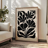 Kasvetli Siyah Yabani Çiçek Soyut Botanik Sanatı