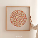 Yanık Turuncu, Kare Duvar Sanatı, Duvar Sanatı, Toprak Tonları Duvar Sanatı, Fırça Darbeleri Sanatı