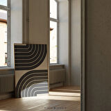 Orta Yüzyıl Modern, Geometrik Duvar Sanatı, Nötr Duvar Sanatı, Siyah Soyut