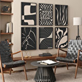 Modern Siyah 6'lı Set Sanat, Sanat