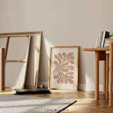 Soyut Çiçekli Bej Sanat, Botanik, Bohem Sanatı, Hafif Estetik Sanat