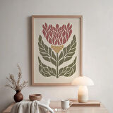 Yatak Odası veya Oturma Odası için Boho Çiçek Soyut Sanat