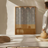 Sarı Geometrik Orta Yüzyıl Duvar Sanatı