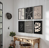 Bej ve Siyah 6'lı Set, Modern Minimalist Galeri