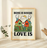 Renkli Ev, Evim Güzel Evim Posteri, Yazdırılabilir Ev Dekoru