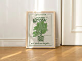Retro Bitki Posteri, Estetik Botanik, Çiçek İllüstrasyonları, Yeşil Duvar Dekoru