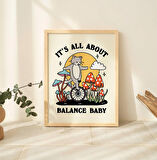 Çerçeveli Denge Kedi Baskısı, Denge Bebek Alıntı Posteri, Kedi Posterleri, Cottagecore Baskıları