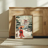 Japon Duvar Sanatı, Japon Sanatı, Şemsiyeli Kadın, Japon Duvar Sanatı