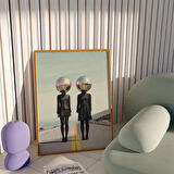 Disko Topu Kafalı İnsanlar Poster, Trend Duvar Sanatı, Disko Topu, Disko Topu Sanatı