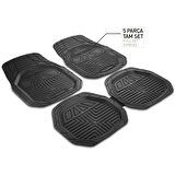 Promats 4d Havuzlu Paspas Siyah 5 Parça Üniversal Tüm Araçlar Için Uyumlu