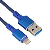 iPhone Uyumlu USB To Lightning Örgülü Siyah Telefon Şarj Kablosu