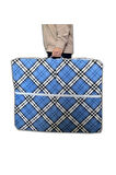 Katlanır Yer Minderi Ve Tek Kişilik Süngerli Katlanır Minder 70x180 Cm 6 Cm-mavi Ekose