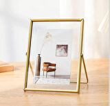 resim çerçevesi, metal cam, dikey dikdörtgen RESİM  çerçevesi 25*20 CM gold renk