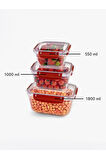 Nnstartshopping  Master Dikdörtgen Saklama Seti 3'lü 550-1000-1800 Ml Royaleks-30866