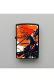 Samurai Woman Japon Pop Art Benzinli Siyah Çakmak (Magnet Hediye)