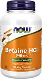 NOW Foods Betaine HCl 648 mg, Vegetarian Formula, Digestive Support*, 120 Veg Capsules