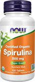 NOW Organic Spirulina 500 mg with Vitamins Minerals and GLA Gamma-Linolenic Acid 100 Tablet