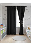Narden Model Siyah Sade Soft Fon Perde 1x3 Sık Pile - Şık ve Modern Tasarım
