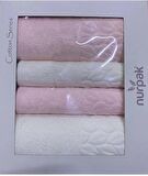 Hazal Banyo Takımı - Nurpak 4'lü Hamam Havlu Takımı-2adet 50x90-2adet 90x150 havlu