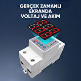 Tomzn Voltaj ve Akım Koruma Rölesi Yüksek Alçak Gerilim Akım Koruyucu 100A Elektrik Bekçisi