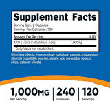Nutricost AKG Alpha Ketoglutaric Acid  1,000 mg 240 Caps  Glutamine & Arginine, Energy Support