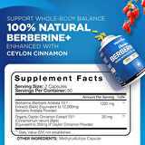 Nutrivein Premium Berberine HCL 1200 mg Ceylon Cinnamon Defenses, Digestion, & Metabolism - 120 Caps