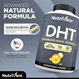 Nutrivein DHT Blocker with Biotin Hair Supplement (Saw palmetto+Resveratrol) 60 Caps