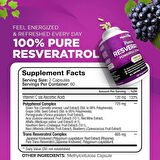 Nutrivein Resveratrol with Green Tea Leaf & Acai Berry-Aging, Defenses, Brain, and Joint Support 120