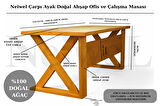 Neiwel Ares Doğal Ahşap Çalışma ve Ofis Masası-80cm-120cm
